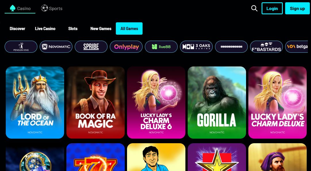 Spela över 5000 slots från Novomatic och andra leverantörer